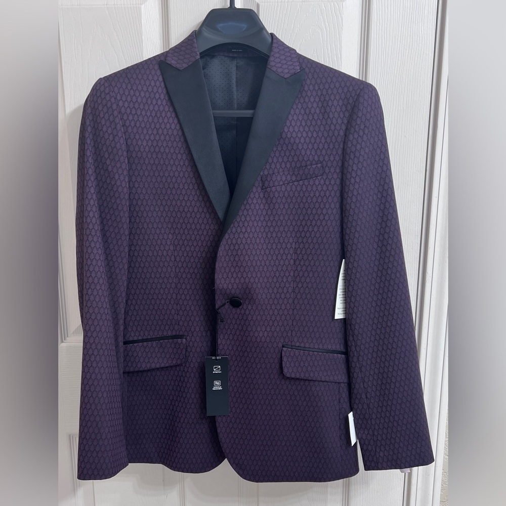 jf j.ferrar Purple Coat with Modern Tailored Fit